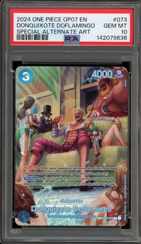 One Piece CCG Donquixote Doflamingo Special Alternate Art OP01-073 PSA 10