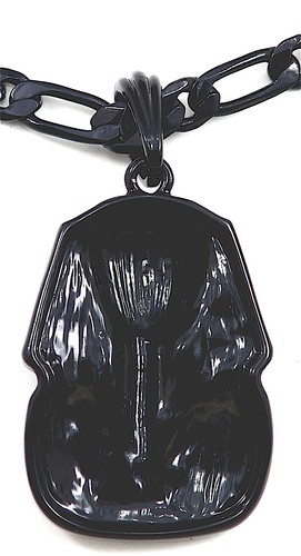 Pharaoh Necklace Egyptian New Pendant With 24 Inch 5mm Figaro Style King Tut - Picture 17 of 17