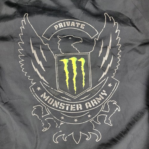 Monster Energy Drink One Ind. Men's Windbreaker Rain Jacket Hooded Size S Black - Picture 7 of 10