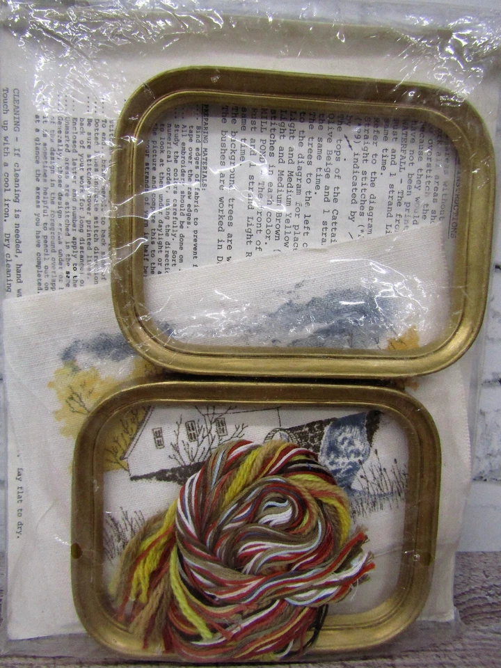 Nuevo Antiguo Stock 1986 Janlynn Juego de 2 Mill Estanque/Cascada Bordado Kit 45-3 Foto 2 de 2