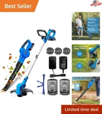 Powerful 12-Inch Cordless Trimmer and 130 MPH Blower Combo - Ergonomic Design