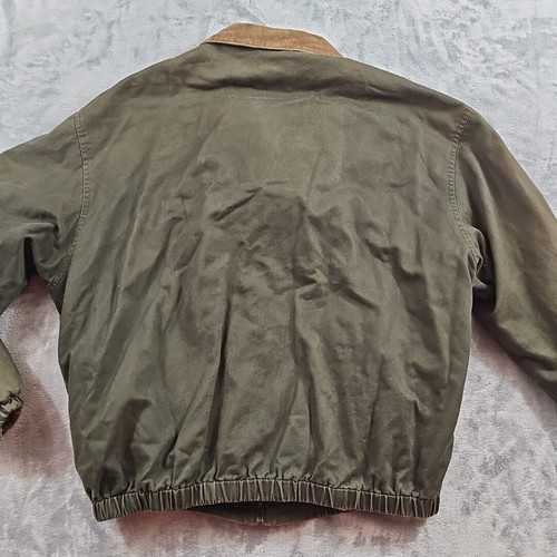 Gant Jacket Mens Peached Windbreaker 2XL Green Vintage Bomber Corduroy Collar - Picture 9 of 10