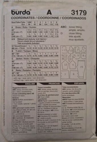 Burda Pattern 3179 - Super Combination- Coordinates - 18m-6 - New - Picture 2 of 2