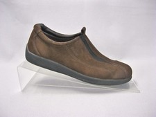 Ecco Brown Suede Stretch Slip On Loafers Womens Sz EU 37 US 6 6.5 Comfort Shoes