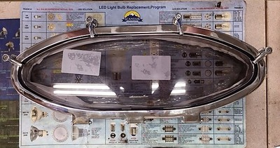 NEW BOMAR PORT LIGHT STAINLESS STEEL 26 X 10 1/4 OD
