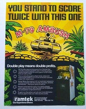 Ramtek M-79 Ambush Arcade FLYER Original Video Game 1977 Retro Paper Combat Art  image