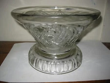 McKee AZTEC EAPG PUNCH BOWL PEDESTAL BASE Pinwheel Clear Pattern Glass LE Smith