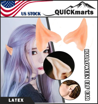 Halloween Latex Costume Prosthetic Elf Fairy Ear Tip Hobbit Vulcan Spock Cosplay