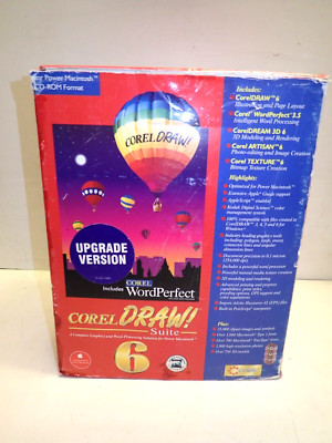 CorelDraw 6 MAC CD graphic publishing suite Upgrade w/ Farallon Sound+Avid Video