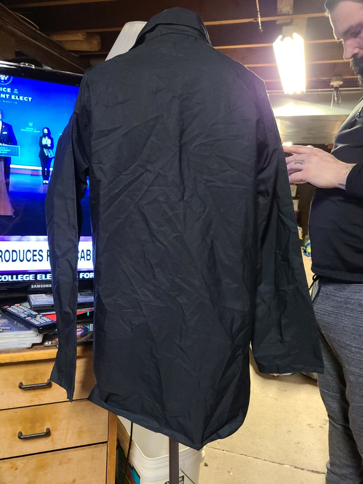 Shamask Sz 0 Women’s Sheer Black Blouse Top Shirt Long Sleeve silky