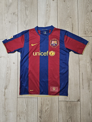 BARCELONA 2007 2008 HOME FOOTBALL SHIRT SOCCER JERSEY BOYS 13-15Y