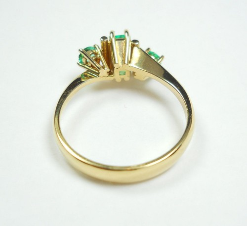 Colombian Emerald Engagement Ring 0.74 Cts 18K YGold Size 6.25 US Fine Jewelry - Picture 8 of 12