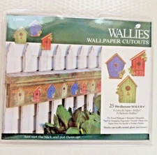 Wallies Bird House 12099 Red Blue Green Pre-Pasted Wallpaper Cutouts Garden