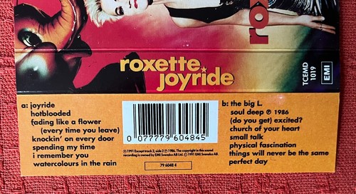 ROXETTE - UK CASSETTE TAPE IN STICKERED CASE - JOYRIDE - Picture 6 of 7