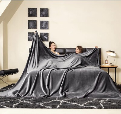 COOVA Oversized King Fleece Blanket 120x120 inches, Soft Cozy Warm Giant Extr...
