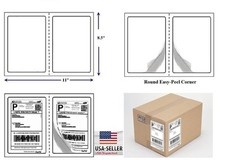 800 Quality Round Corner Shipping Labels 2 Per Sheet 8.5" x 5.5"