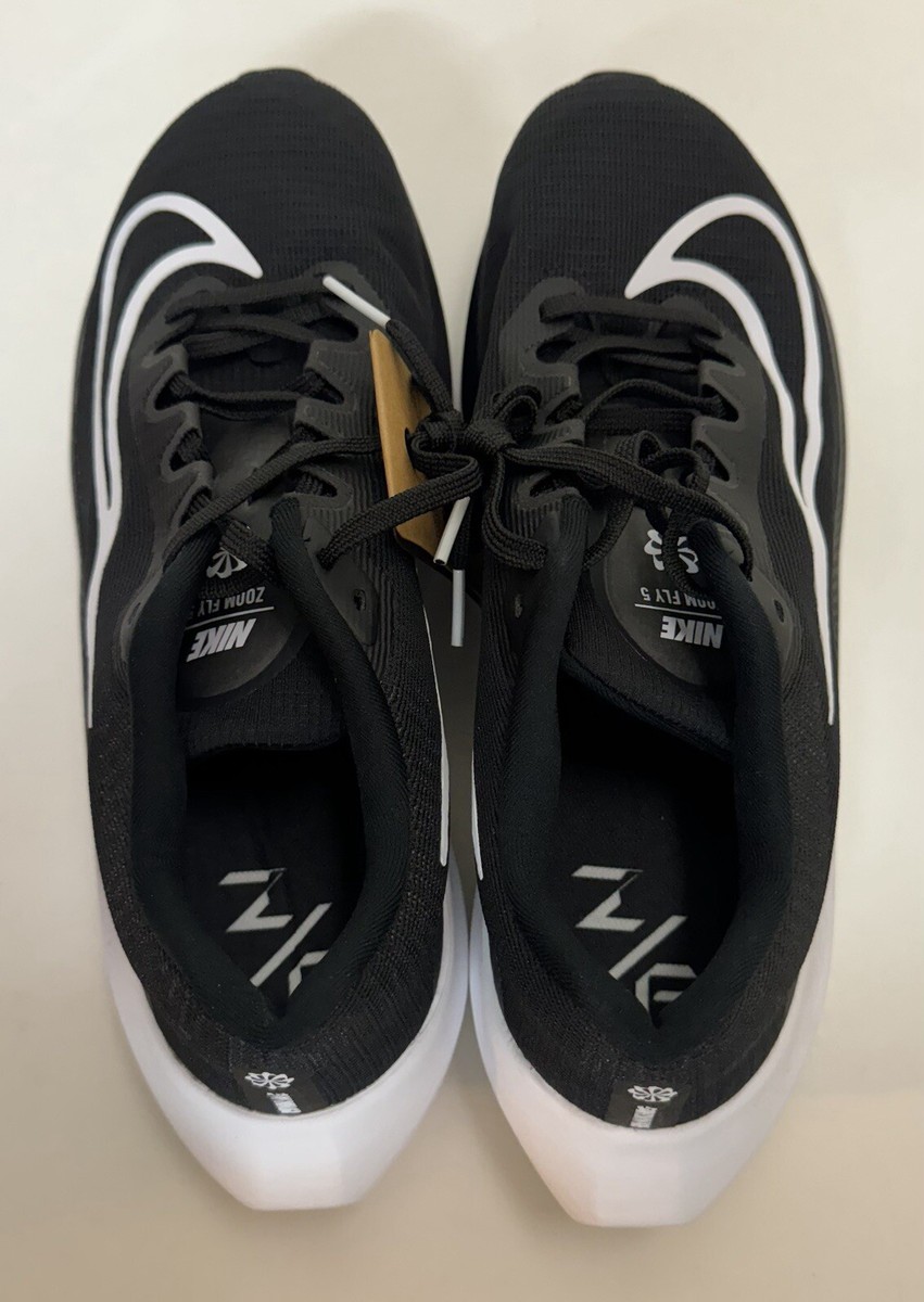 Nike Zoom Fly 5 Mens Sz 12 Black White Running Shoes DM8968