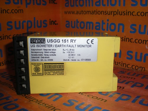 BENDER USGG 151 RY UG ISOMETER EARTH FAULT MONITOR RELAY 24VDC 5A QUANTITY!! - Picture 4 of 7