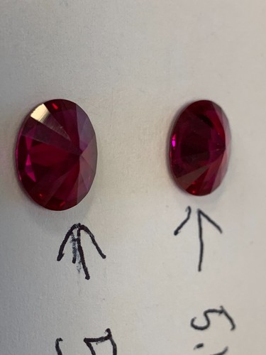 LOT OF 2 OVAL CUt lab create ruby 10.88 CTTW - Picture 5 of 7