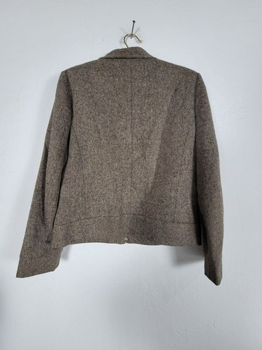 Eddie Bauer Women's Tweed Wool Blend Full Zip Collared Basic Jacket Size Small - Picture 2 of 8