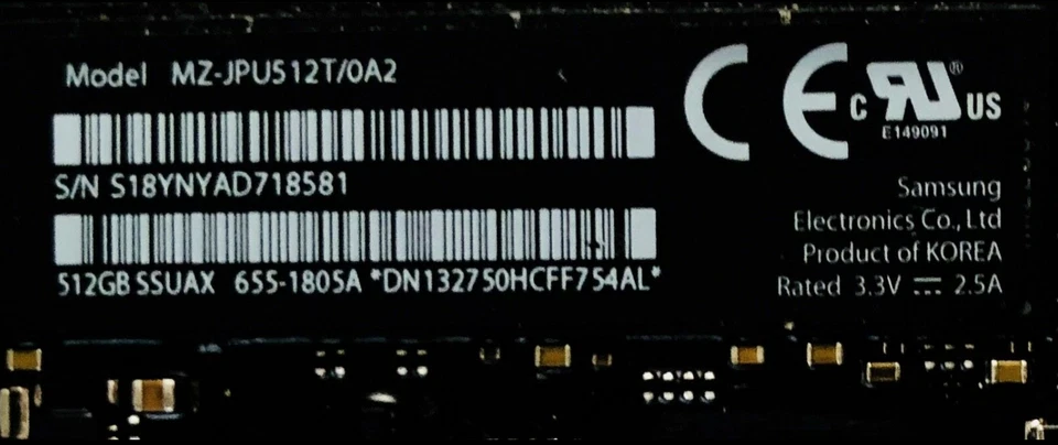 Apple 512GB SSUAX SSD MacBook Pro Retina 13" A1502 15" A1398 Late 2013 2014 2015 - Image 3 of 3
