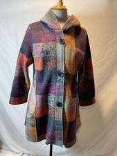 Women’s Damee Multi Color Swing Coat- Size Large 100% Polyester-cute!