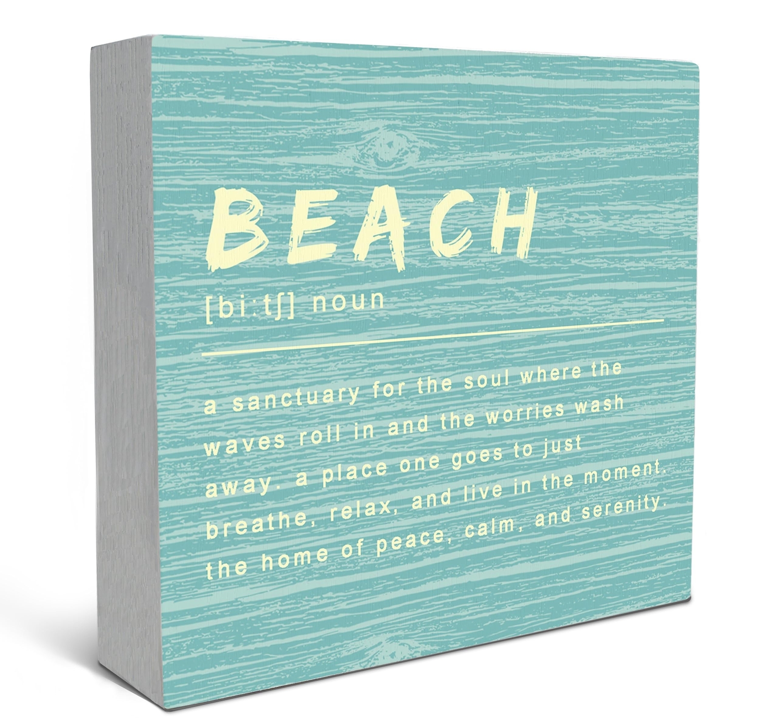SRADMO Beach Sign Wood Box Sign Desk Decor, Coastal Decor, Beach Decorations ...