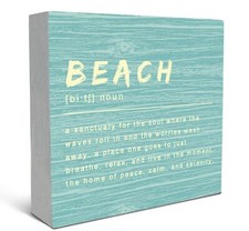 SRADMO Beach Sign Wood Box Sign Desk Decor, Coastal Decor, Beach Decorations ...