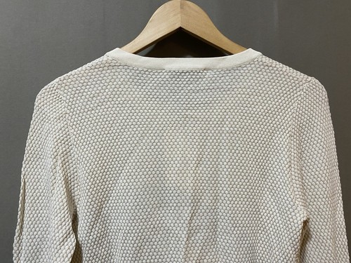 NWT ZARA Women Long Sleeve Button Rib Trim Pointelle Knit Cardigan Size XL Ecru - Picture 10 of 12