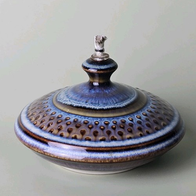 #ad Vintage Studio Art Pottery Bill Campbell Crystalline Glaze Oil Lamp Signed $59.99