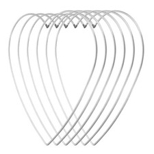 6Pcs Metal Dream Catcher Rings,Heart Floral Wreath Silver Tone,8" 