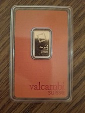 Valcambi Suisse 5 Gram Gold Bar In Assay 999.9 Fine Gold
