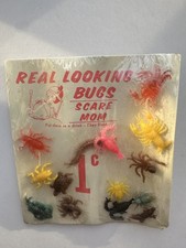 Original Vintage Distributeur Carte Présentoir 14 Caoutchouc Bug Monster Jigglers 1¢
