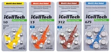 iCellTech Hearing Aid Batteries Type 10 - 13 - 312 - 675 for Your Hearing Aid