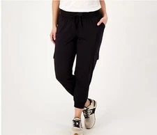 Anybody Size Large Black Cozy Knit Cropped Joggers A567000 NWOT