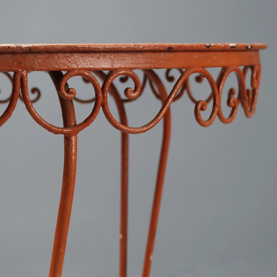 Table de Jardin Ancienne Fer Peint Italie Début du XXe Siècle Originale - Photo 3/4