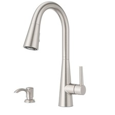 Barulli Kitchen Faucet with Pull Down Sprayer and Soap Dispenser, Single Handle,
