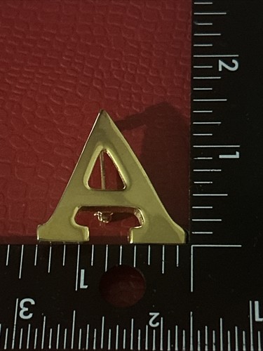 Anne Klein Buchstabe A Brosche goldfarben Vintage Initiale Monogramm Modeschmuck - Bild 5 von 5