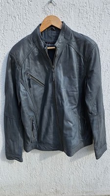 Tailor & Son Lederjacke grau Größe 52