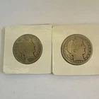 Barber Half Dollar 1901 & 1902 San Francisco Silver 50C Circulated Coins Lot