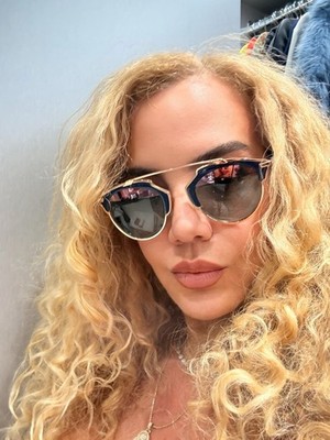 Christian Dior So Real Aviator Brow Bar Sunglasses navy gold and