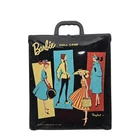 Mattel Barbie Ponytail Black Vinyl Doll Case w/ Handle 1961 Vintage