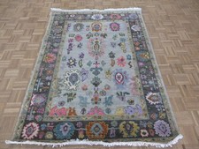 5 x 7 Hand Knotted Gray Colorful Oushak Oriental Rug G16875