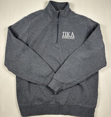 Pi Kappa Alpha Grey Quarter Zip Sport-Tek Spell Out Fraternity Jacket Size M