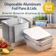 No.2 Food Takeaway Catering Tub Aluminium Foil Containers with Lids Bulk Buy