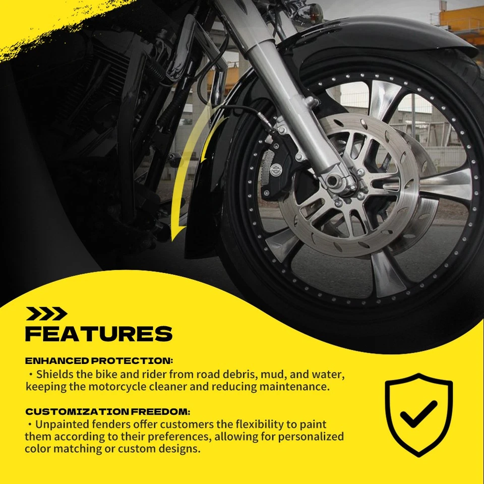 21" GARDE-BOUE AVANT ENVELOPPANT pour Harley 1996 à 2022 Touring Bagger Softail - Photo 3/4