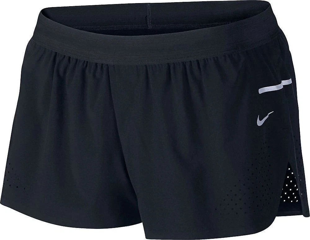 NIKE Woven Race Run Speed Black Reflective Silver Running Shorts NEW Womens Sz S