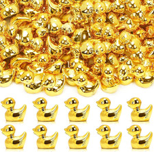 80 Pieces Gold Mini Ducks Figurines, Miniature Ducks Bulk, Resin Little Ducks fo