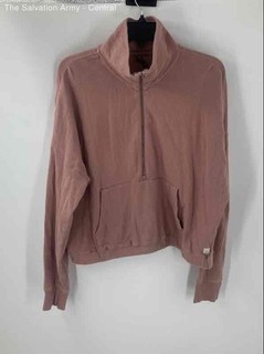 Vuori Womens Pink Long Sleeve Pockets 1/2 Zip Pullover Sweatshirt Size L