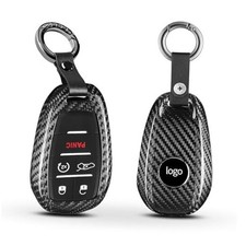  Real Glass Fiber Key Fob Cover Compatible with Alfa Romeo Giulia Silver Black